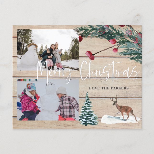 Julbudget Hjort Vinter Multi Foto Flyer (Framsidan)
