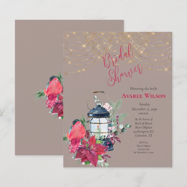 JULbudget Ljuskrona Poinsettia Städesgrönska (Fram/baksida)