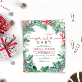 Julbudget Santa Baby Shower-inbjudan