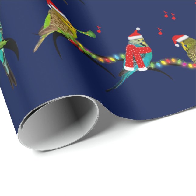 Julbudgie Frenzy Wrapping Papprare (flottan) Presentpapper (Rullad Hörn)