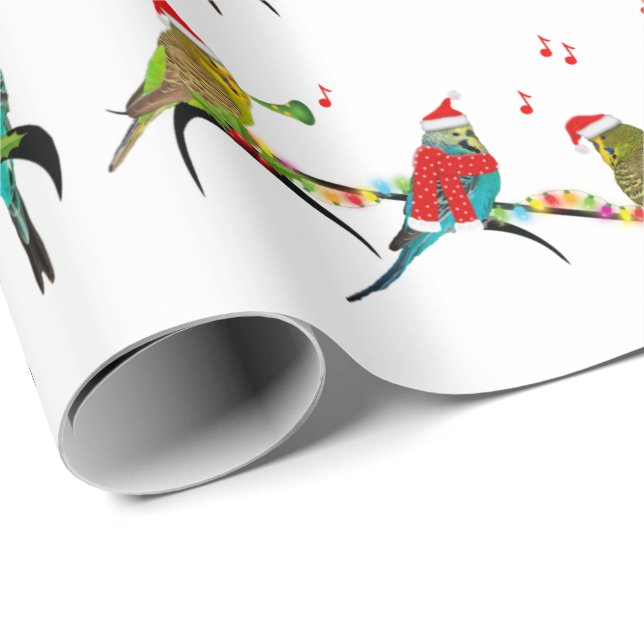 Julbudgie Frenzy Wrapping Papprare Presentpapper (Rullad Hörn)