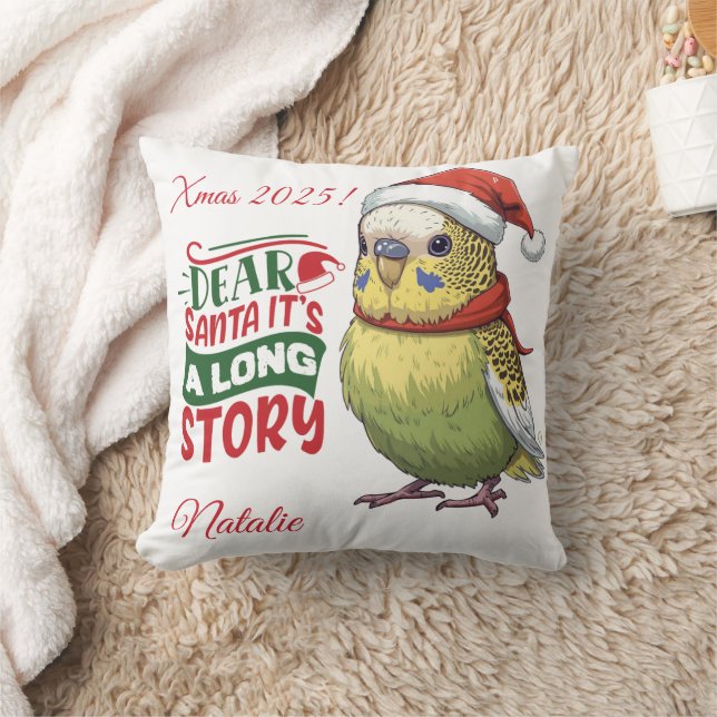 Julbudgie med halsduk och hatt kudde (Filt)