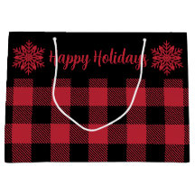 Julbuffalo Check Red SF Large Gift Bag