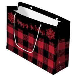 Julbuffalo Check Red SF Large Gift Bag