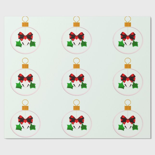 Julbulb Jingelklocka Inpackningspapper Presentpapper (Platt)
