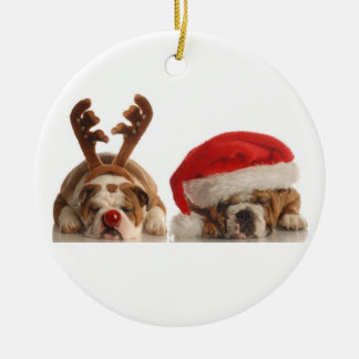 Julbulldoggprydnad Julgransprydnad Keramik