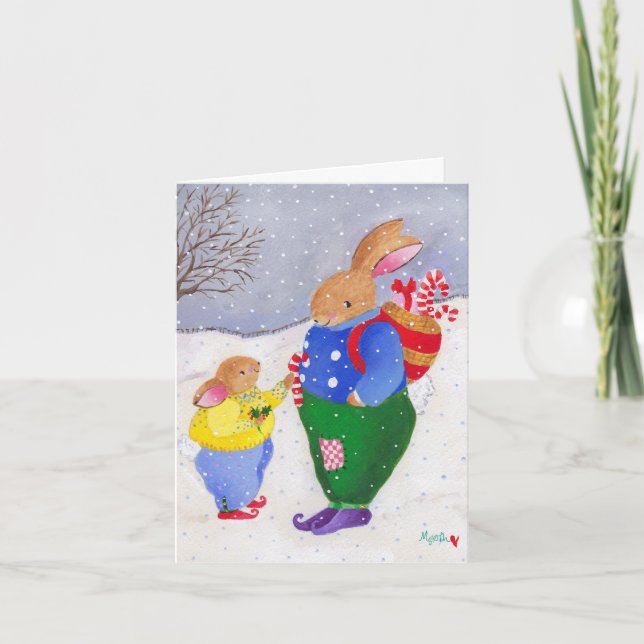 Julbunniekort Helgkort (Framsida)