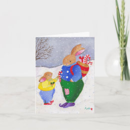 Julbunniekort Helgkort