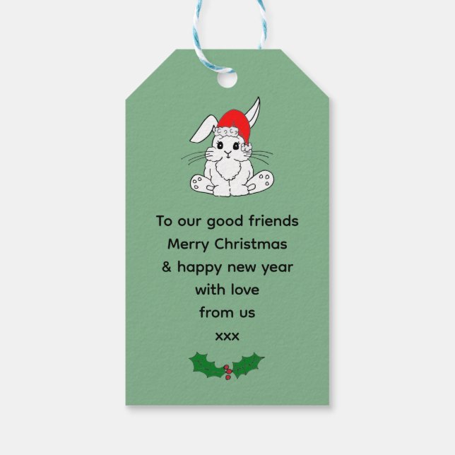 Julbunnier Presentetikett (Baksidan)