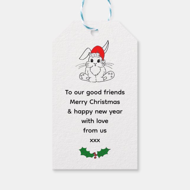 Julbunnier Presentetikett (Baksidan)