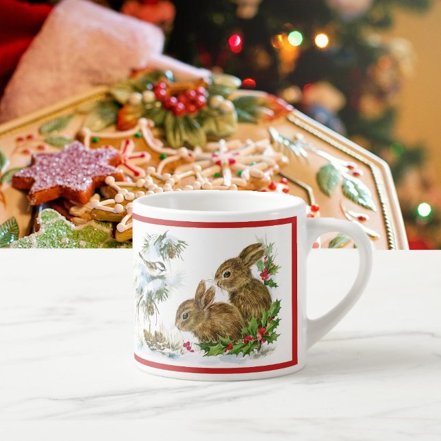 Julbunnies Barns Kopp personaliserar NAMN Espressomugg (Skapare uppladdad)