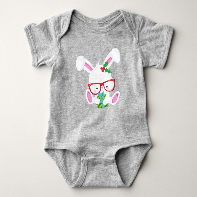 Julbunny, Hipster Bunny, Bunny med glasögon T Shirt (Framsida)