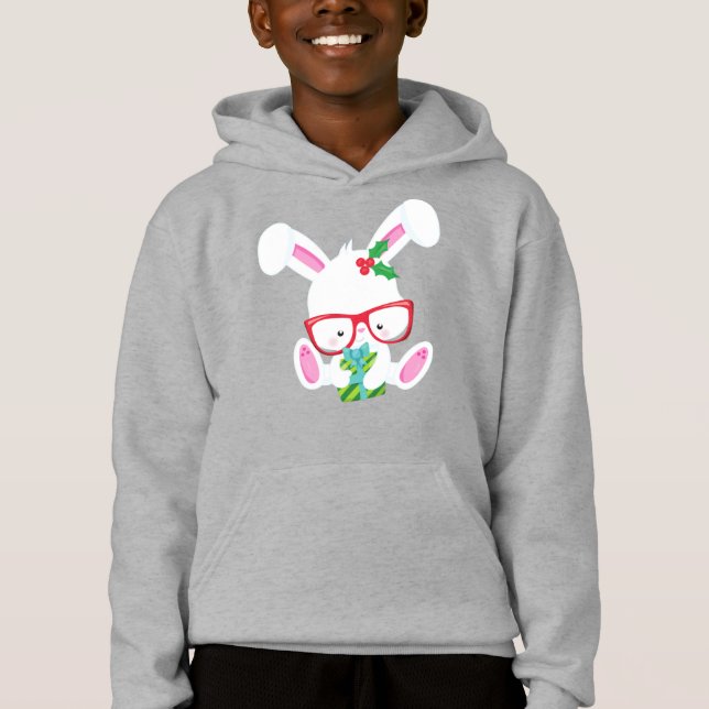 Julbunny, Hipster Bunny, Bunny med glasögon T Shirt (Framsida)