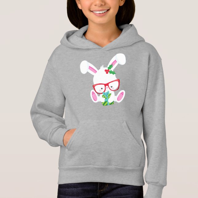 Julbunny, Hipster Bunny, Bunny med glasögon T Shirt (Framsida)