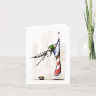 Julbunny i en Stock med Mince Paj Helgkort