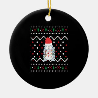 Julbunny Ugly jul Winter Julafton Julgransprydnad Keramik