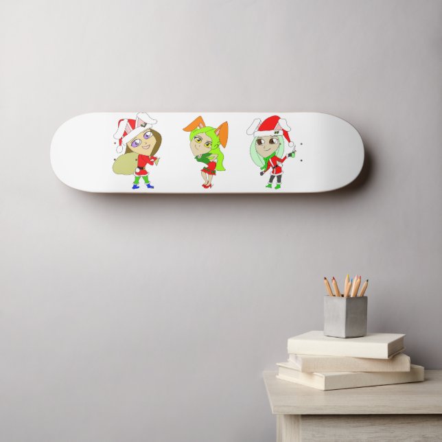 Julbunnyflickor Mini Skateboard Bräda 18,5 Cm (Väggkonst (Horz))