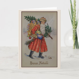 JulBuon Natale för Victorian italienskt kort