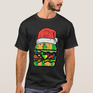 Julburger Santa Funny Julafton Food Älskare Manar  T Shirt