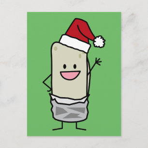 JulBurrito som vinkar helgdag för hejSanta hatt Helg Vykort
