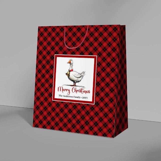 Julbusiga Dumma Gås Humor Presentpåsar (Christmas Playful Silly Goose Humor Gift Bags)