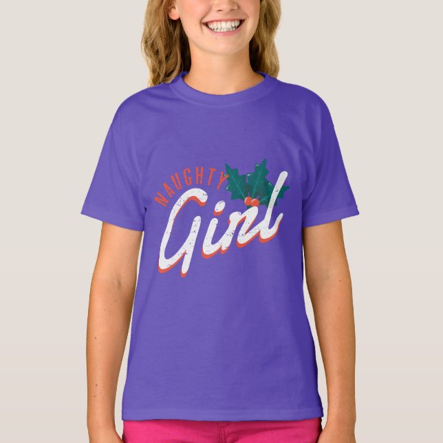 Julbusiga flickcitat present för kvinna t shirt (Framsida)