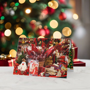 Julbutikens Visning Santa in Red Helgdag Card Helgkort