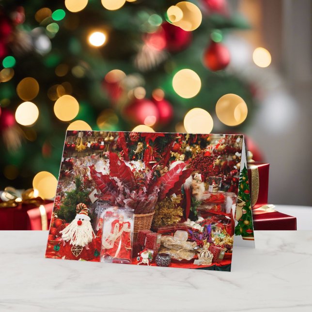 Julbutikens Visning Santa in Red Helgdag Card Helgkort (Skapare uppladdad)