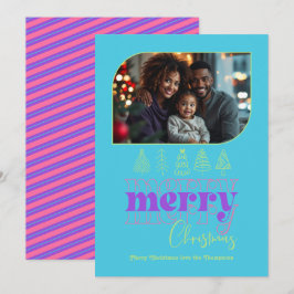 Julbutiksträd Doodle Modern Retro Holiday Foto Julkort