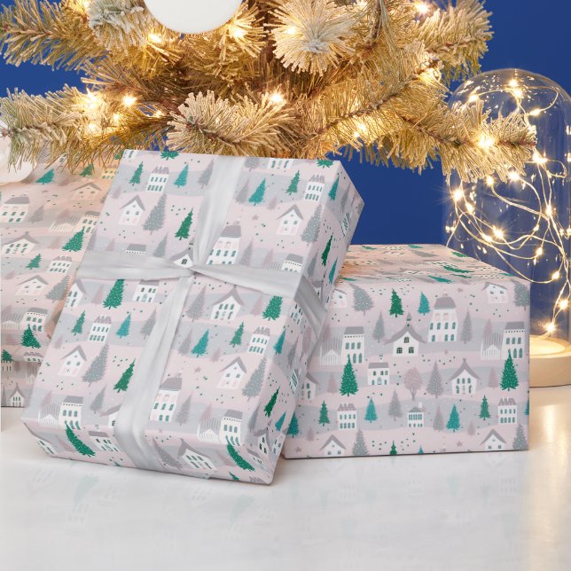 Julby Hus Träd Jul Presentpapper (Helgdagar)