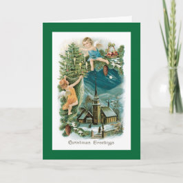 Julby med Cherubic änglar Helgkort