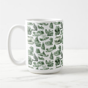 Julby tematiserad grön Toile-design Kaffemugg