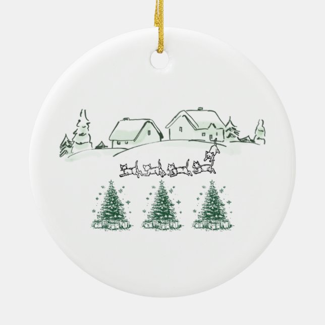 Julby vinterundret jul prydnad julgransprydnad keramik (Baksidan)