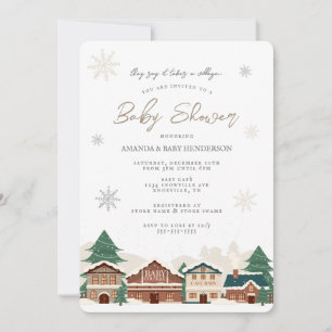 Julby Winter Baby Shower Inbjudningar