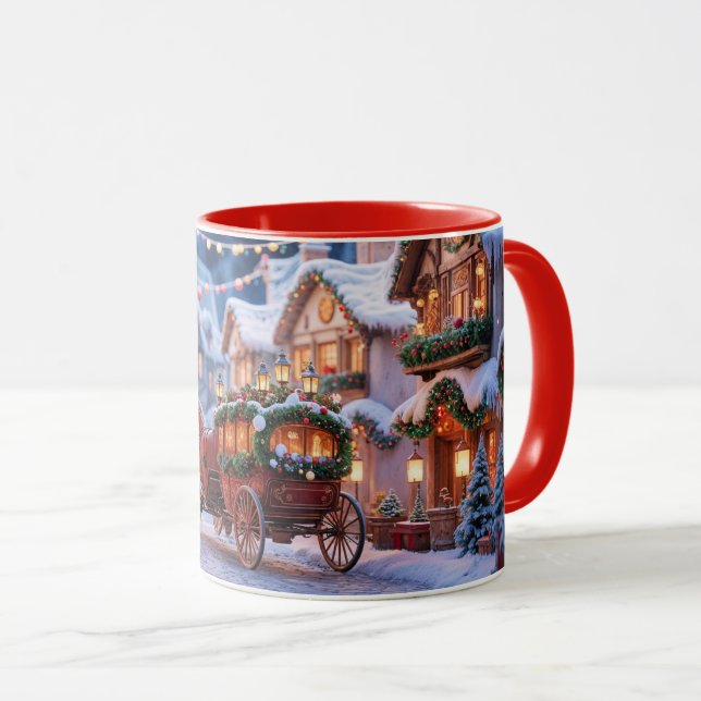 Julbyillustration Mugg (Framsida höger)