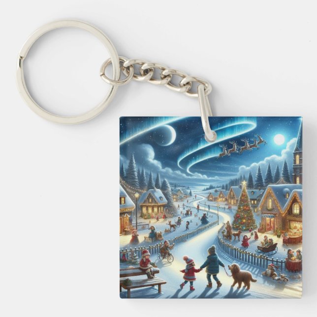 Julbymålning Snowy Scene (Framsidan)