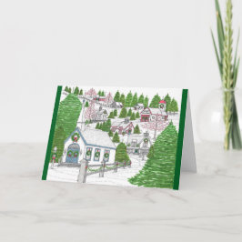 Julbyn 2-gratulationskort tack kort