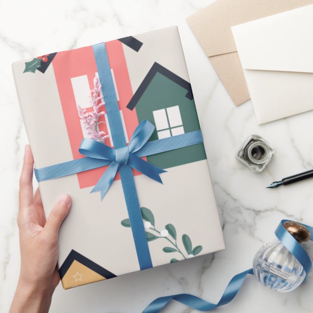 Julbyn Cute Festive Helgdag Presentpapper (Gifting)