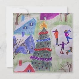 Julbyn - Flat julkort Kort