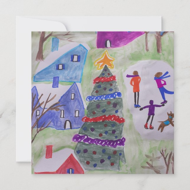 Julbyn - Flat julkort Kort (Framsida)