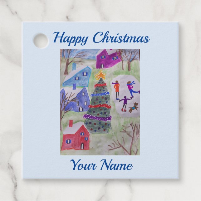 Julbyn Gåvor Etiketter (Framsida)