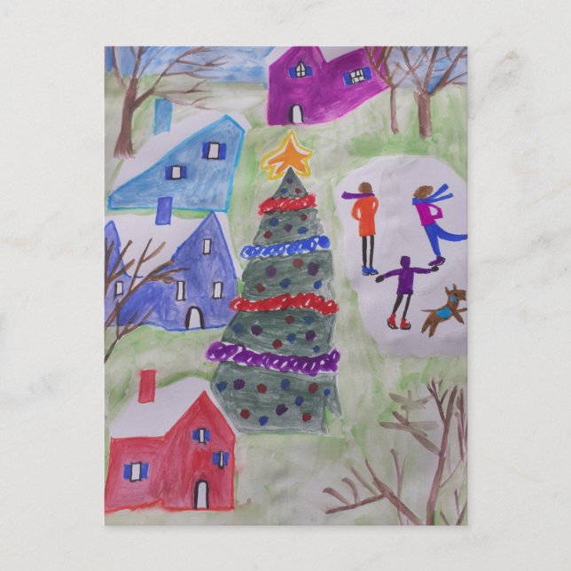 Julbyn Jul Vykort (Framsida)