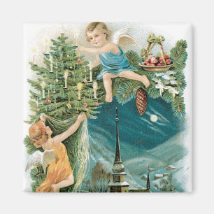 Julbyn med Änglar Magnet