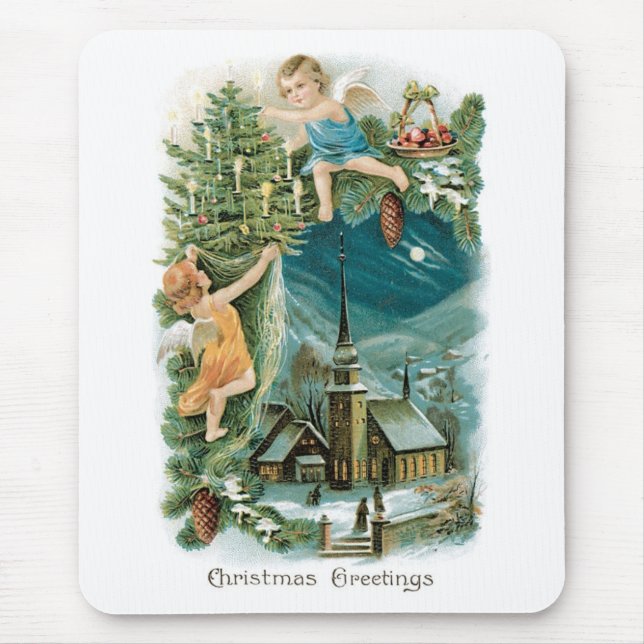 Julbyn med Änglar Musmatta (Framsidan)