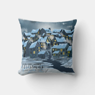 Julbyn Pillow med nordstjärnan snö Kudde