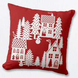 Julbyn Red and White Kudde