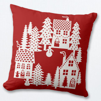Julbyn Red and White Kudde