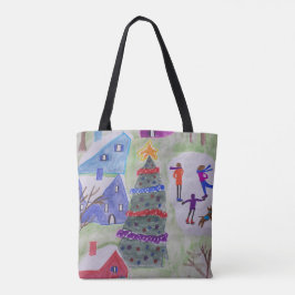 Julbyn Tote Bag Tygkasse