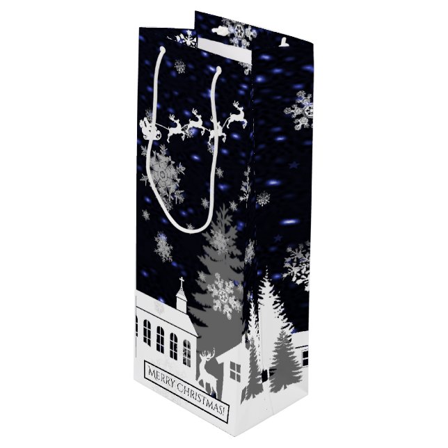 Julbyn Vin Gift Bag (Framsidan Vinklad)