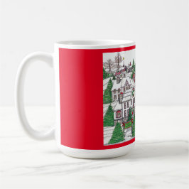 Julbyn Vintage 15 oz Mugg, Hand plockade Kaffemugg